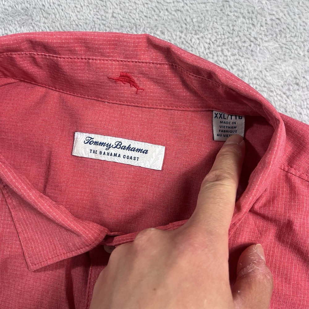 Tommy Bahama Shirt Men 2XL Red IslandZone Bahama Coast Performance Golf Fishing - Picture 2 of 8